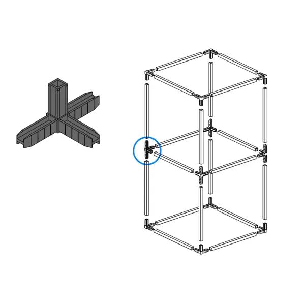 Коннектор для штанги 4 Лофт алюминий цвет белый
