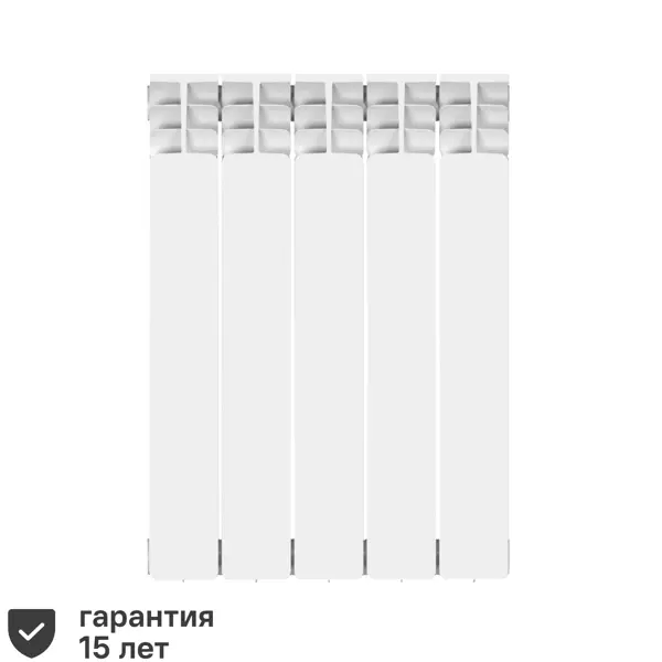 Радиатор секционный Equation Bimetal 500/100 5 секций боковое подключение биметалл белый