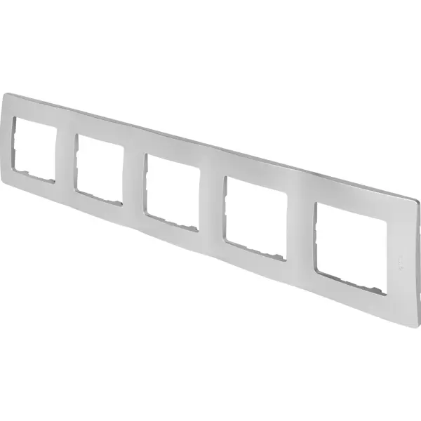 Рамка для розеток и выключателей Legrand Etika 5 постов цвет алюминий