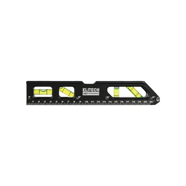 Уровень пузырьковый Elitech HD 320306 4 глазка магнитный 230 мм