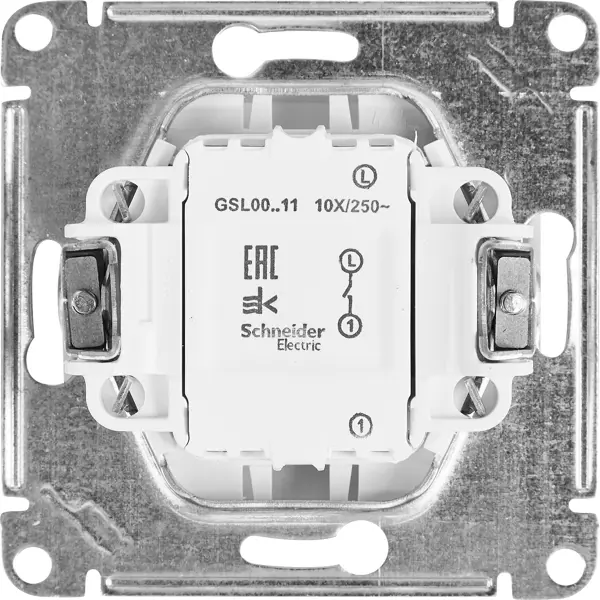 Выключатель встраиваемый Schneider Electric Glossa 1 клавиша цвет белый