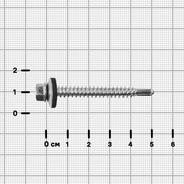 Саморезы кровельные по металлу Standers с пресс-шайбой 5.5x51 4 шт.