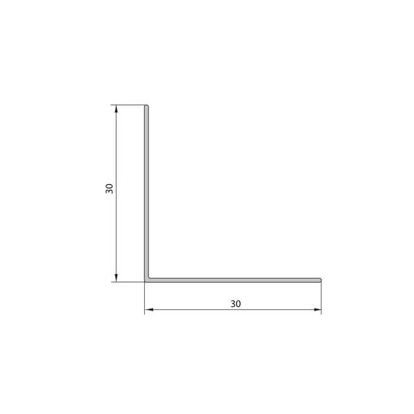 Угол ПВХ 30x30x2700 мм белый