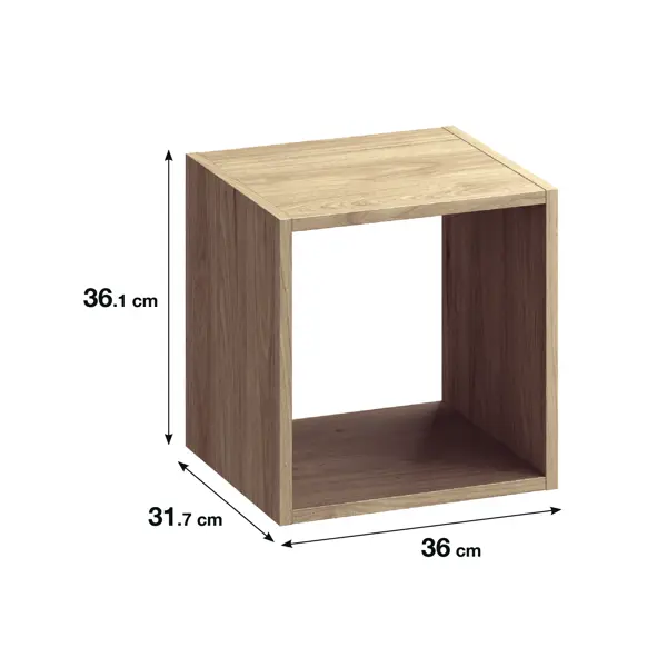 Стеллаж Spaceo KUB 1 секция 36x36.1x31.7 см ЛДСП цвет гикори джексон