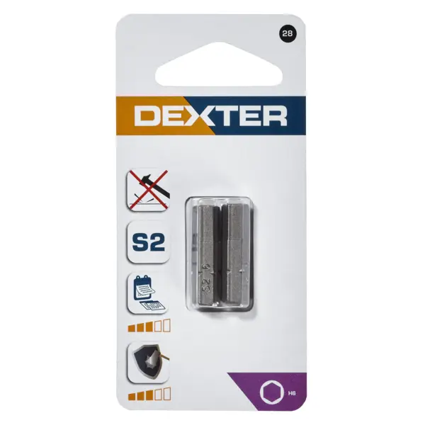 Бита Dexter XM28DT-3 H6x25 мм, 2 шт.