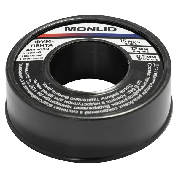 Фум лента для воды MONLID 12x0.1 мм 15 м