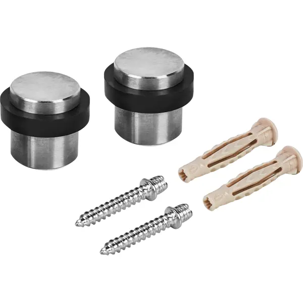 Стопор дверной Inspire ПВХ 3.6x3.2 см цвет никель 2 шт.