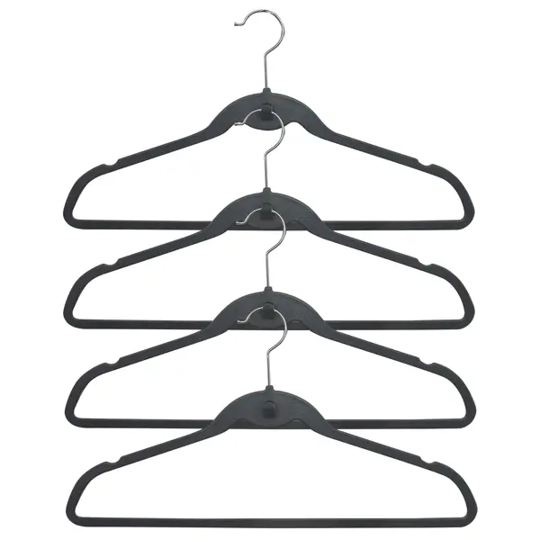 Плечики Spaceo 45 см пластик цвет чёрный 4 шт