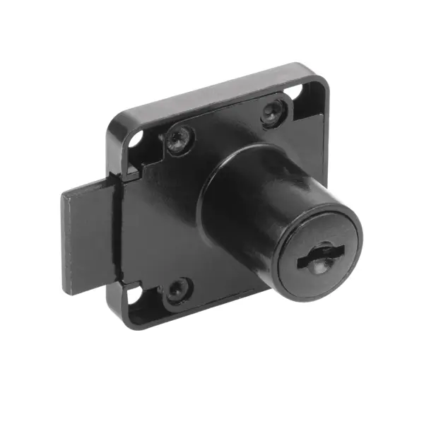 Замок мебельный врезной 22x19 мм цвет черный