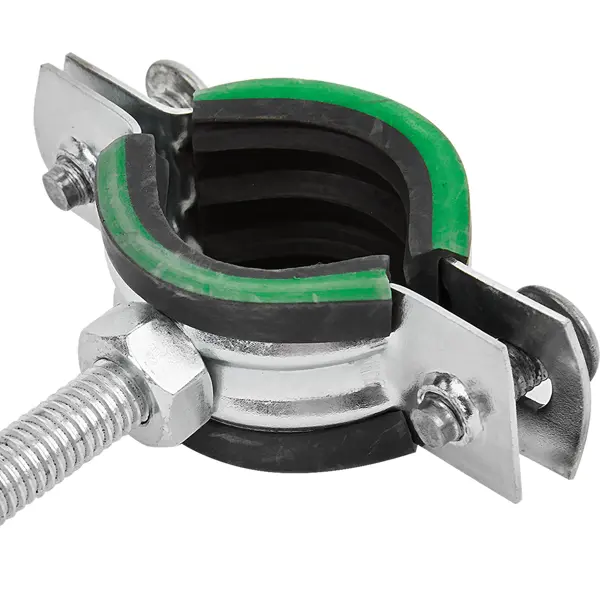 Хомут для труб Mayer 3/4" ø25-28 мм со шпилькой 8x70 и дюбелем гайка M8