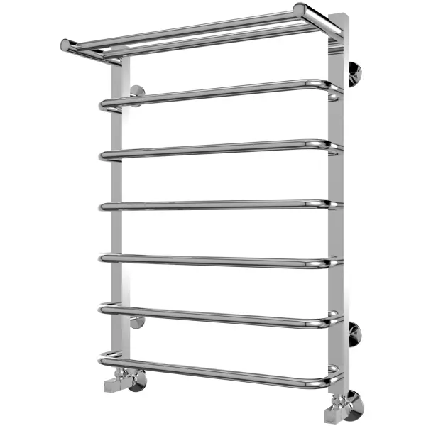 Полотенцесушитель водяной лесенка Equation 50x70 см нижняя подводка 1/2"x3/4" нержавеющая сталь цвет хром с полкой