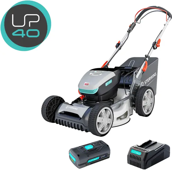 Газонокосилка аккумуляторная бесщеточная самоходная Sterwins UP 40 В 46 см 1x5 Ач АКБ и ЗУ входит в комплект