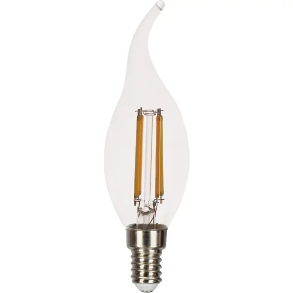 Лампа светодиодная Gauss LED Filament E14 11 Вт свеча на ветру прозрачная 810 лм, тёплый белый свет