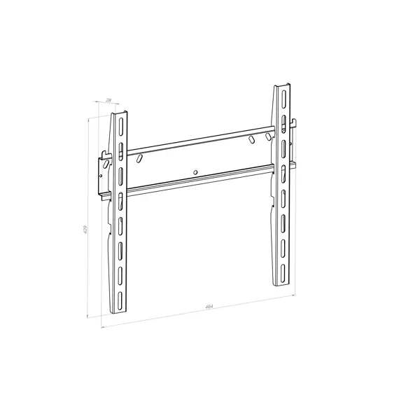 Кронштейн для ТВ настенный фиксированный 48.5x10.5 см цвет черный