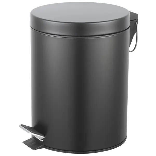 Контейнер для мусора для ванной KONSENSA Терни 5 л сталь цвет черный