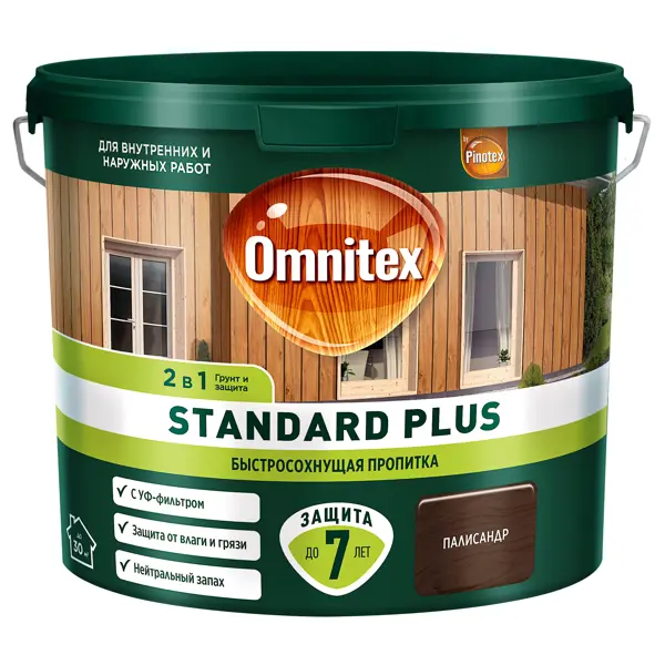 Защитно-декоративный антисептик лессирующий Пропит Omnitex Standard Plus полуматовый палисандр 2.5 л