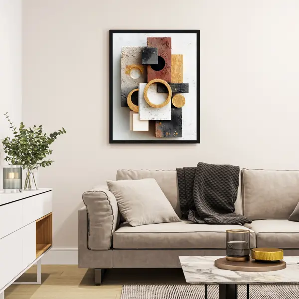 Картина в раме Postermarket Геометрия текстур 40x50 см цвет разноцветный