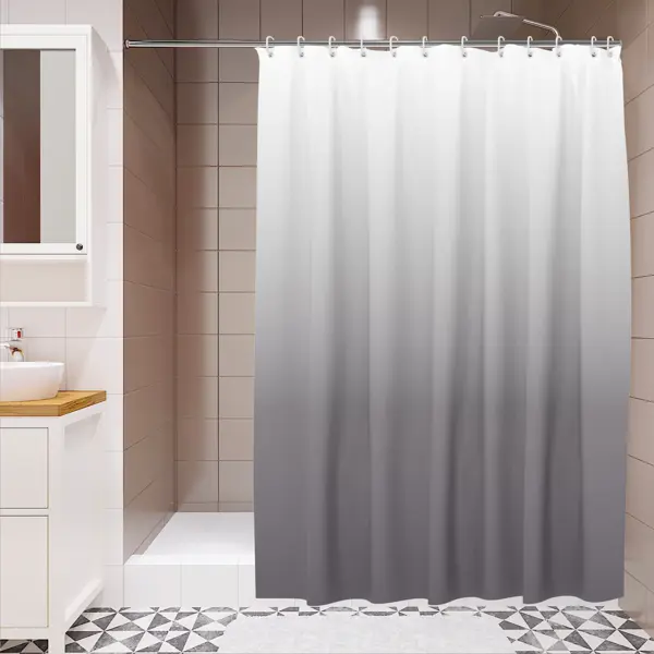 Штора для ванной Lemer Tramatza 180x180 см PEVA цвет белый/серый