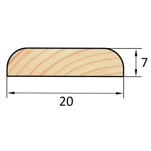 Раскладка плоская деревянная сращенная 7x20x2200 мм хвоя Экстра