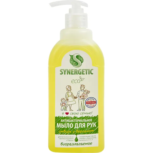 Мыло жидкое для рук Synergetic имбирь и бергамот 0.5 л