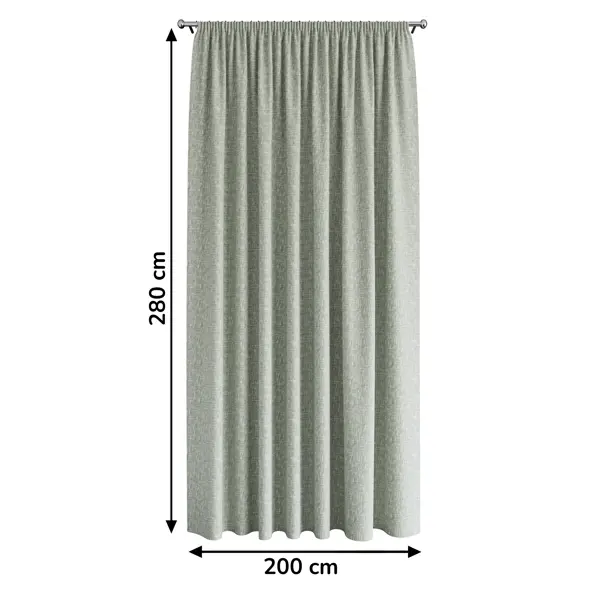 Штора на ленте Pisa 200x280 см цвет светло-серый