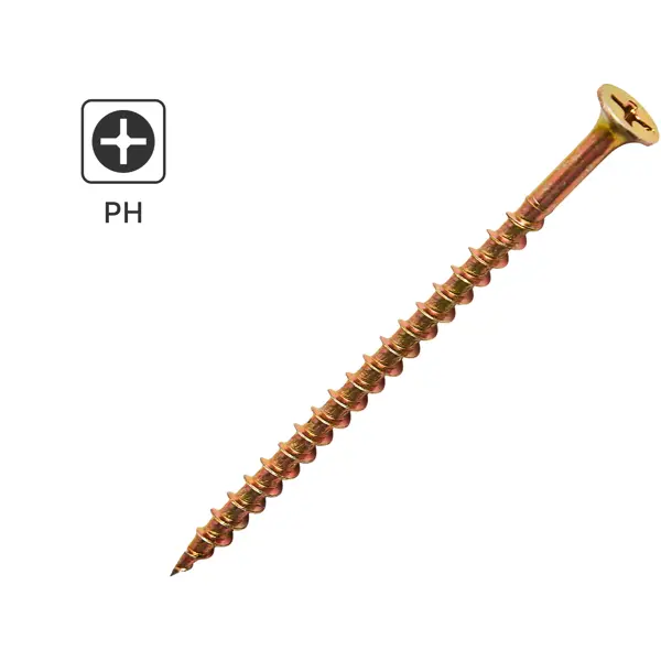 Саморезы по дереву DILWIS потайные острые оцинкованные 4.2x75 мм 1 кг