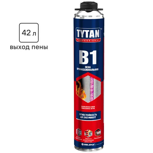 Пена монтажная профессиональная Tytan B1 42 летняя огнеупорная 750 мл