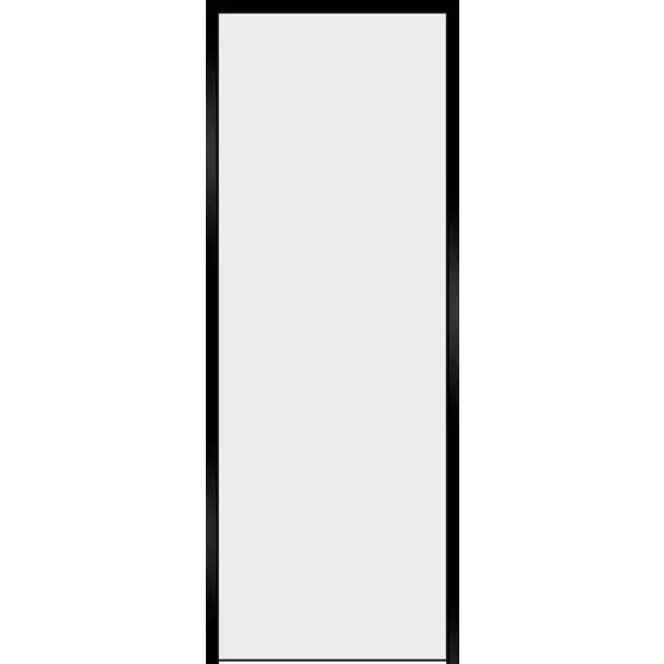 Дверь межкомнатная глухая с замком комплекте Invisible 70x230 см правая черная алюминиевая кромка цвет белый