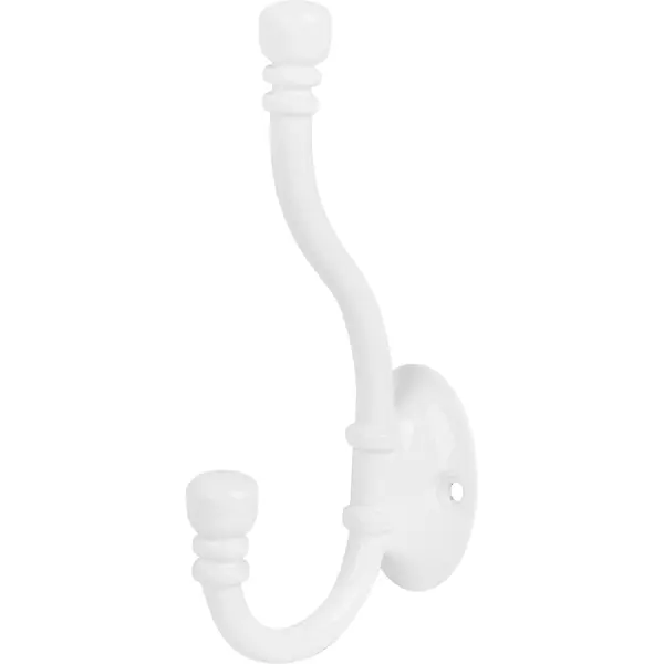 Крючок мебельный 4.8x13.1x6.2 см цвет матовый белый