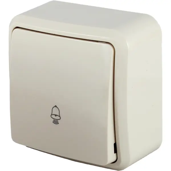 Кнопка для дверного звонка проводная цвет бежевый