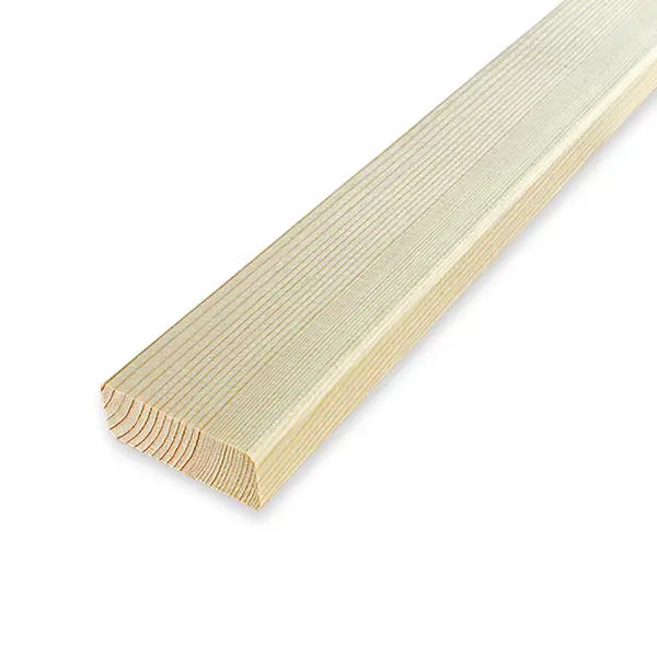 Декоративный брусок сращенный 19x50x2200 мм хвоя сорт Экстра прямой с фаской угла