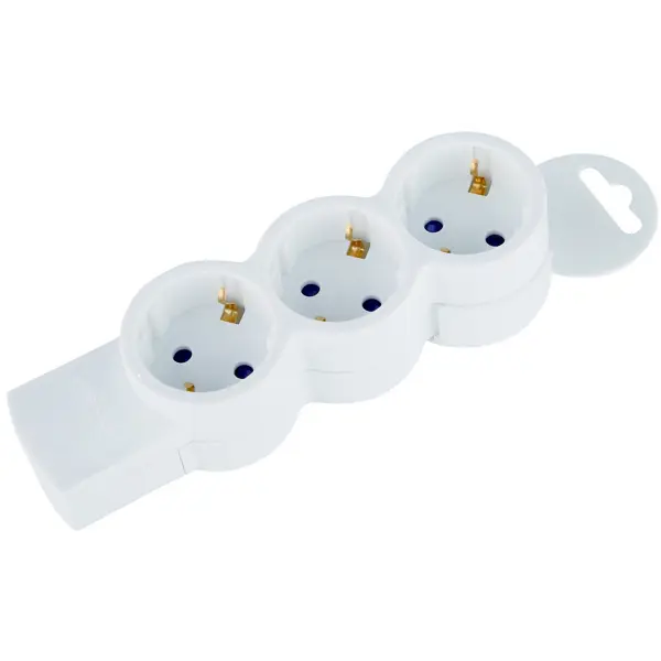 Колодка для удлинителя Duwi 3 розетки с заземлением 3680 Вт цвет белый