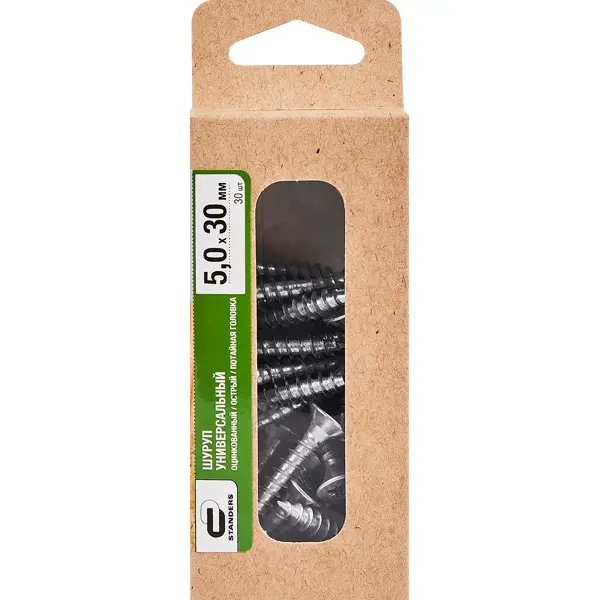 Саморезы универсальные Standers оцинкованные 5x30 30 шт.