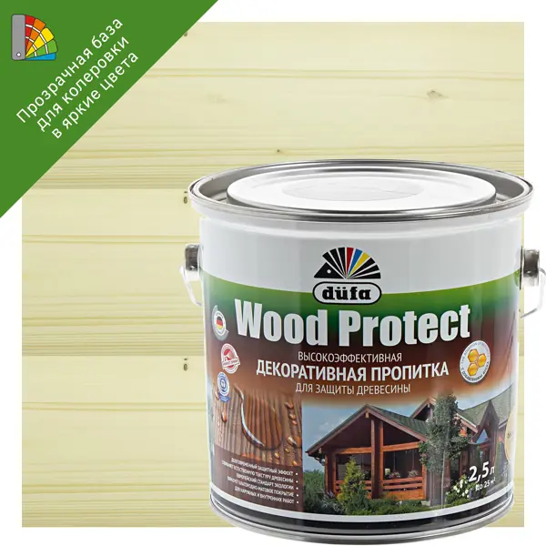 Антисептик Dufa Wood Protect прозрачный 2.5 л