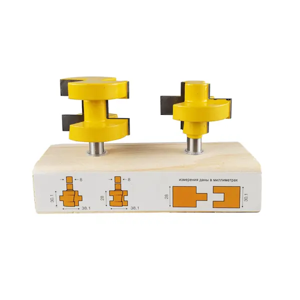 Набор фрез паз-шип по дереву 553374 хвостовик 8 мм, 2 шт.