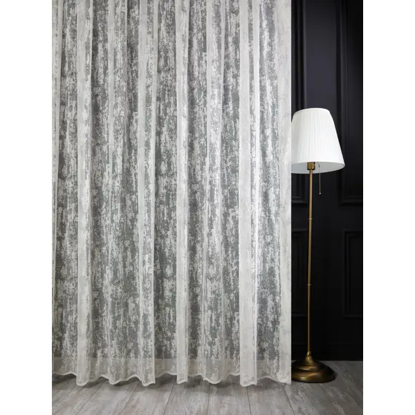 Тюль 1 м/п Жаккард сетка 290 см цвет кремовый