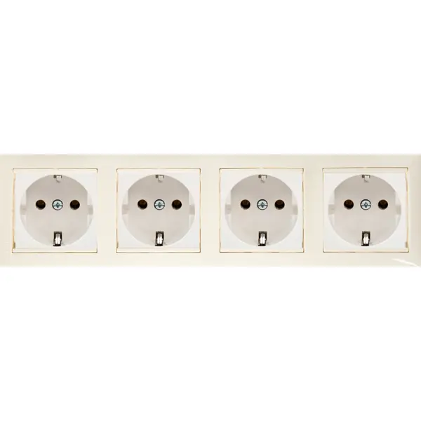 Рамка для розеток и выключателей Legrand Valena 4 поста цвет слоновая кость