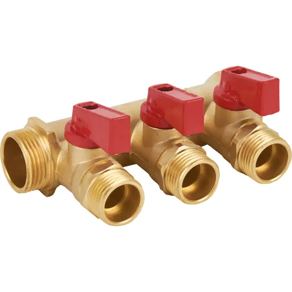 Коллектор Aquabeam на 3 выхода 3/4"x1/2" НР латунь