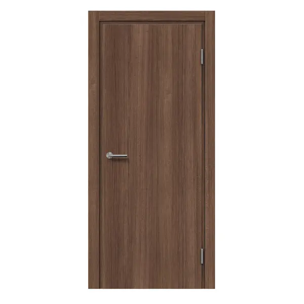 Дверь межкомнатная глухая Марио Риоли Пронто 80x200 см Hardflex цвет тик сиамский с замком и петлями