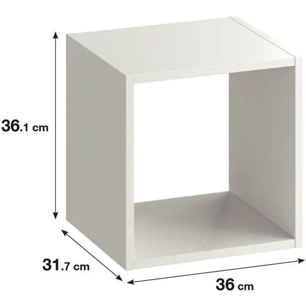 Стеллаж Spaceo KUB 1 секция 36x36.1x31.7 см ЛДСП цвет белый