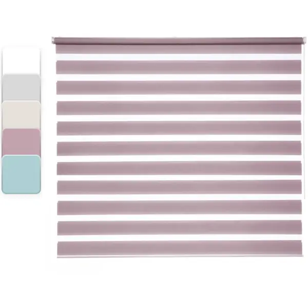 Штора рулонная день-ночь Inspire Peter 180x175 см сиреневая