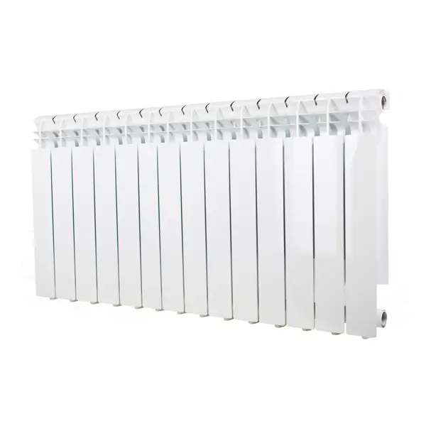 Радиатор секционный Equation Aluminium 500/96 14 секций боковое подключение алюминий белый