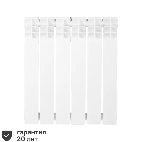 Радиатор секционный Equation Bimetal 500/80 6 секций боковое подключение биметалл белый