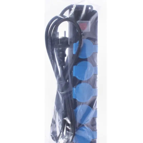 Удлинитель силовой Skybeam 5 розеток с заземлением 3x1.5 мм 3 м цвет черный