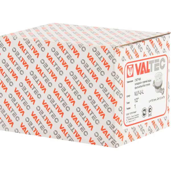 Счётчик для воды универсальный Valtec 1/2 DN15 110 мм без сгонов VLF-15U-L.110