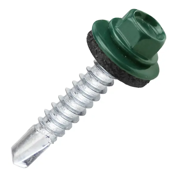 Саморезы кровельные по металлу DILWIS с пресс-шайбой RAL 6005 5.5x32 мм на вес