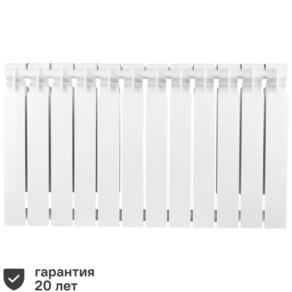 Радиатор секционный Тепломир Bimetal 500/100 12 секций боковое подключение биметалл белый