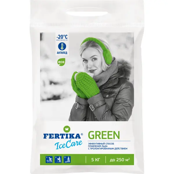 Противогололёдное средство Fertika Ice Care Green 5кг