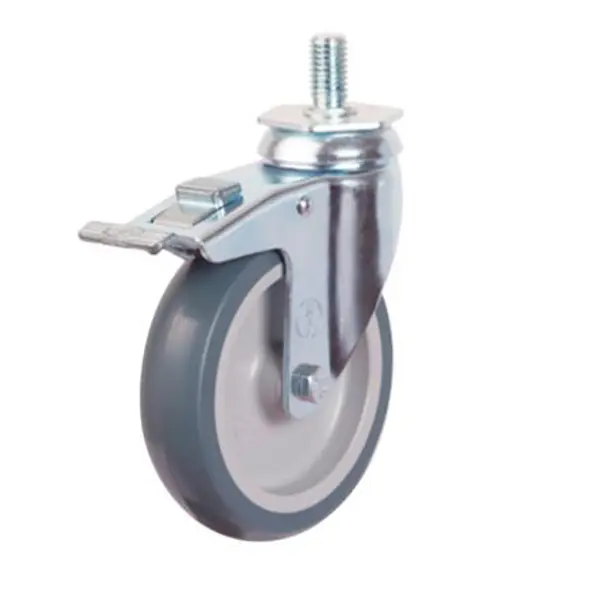 Колесо поворотное с тормозом 50 мм до 50 кг цвет серый