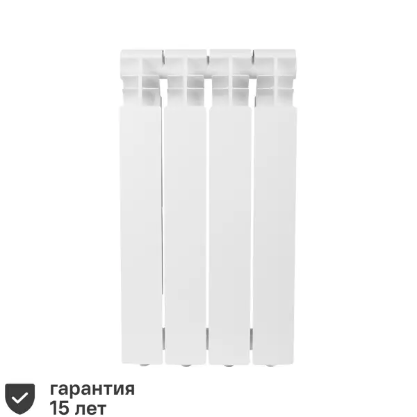 Радиатор секционный Equation Aluminium 500/96 4 секции боковое подключение алюминий белый